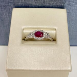 Ruby and Diamond White Gold Ring