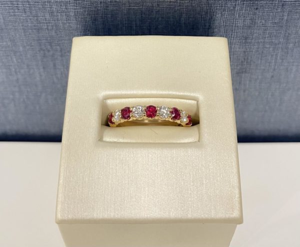 Ruby and Diamond Band in 14k Yellow Gold