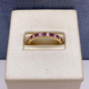 Ruby and Diamond Band in Yellow Gold