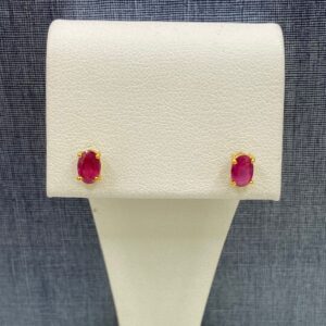 Oval Ruby Studs