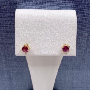 Ruby Studs in Yellow Gold