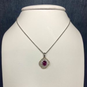 Ruby and Diamond White and Yellow Gold Necklace