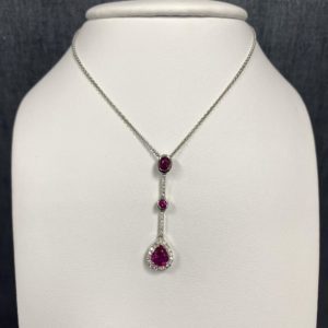 Ruby and Diamond White Gold Necklace
