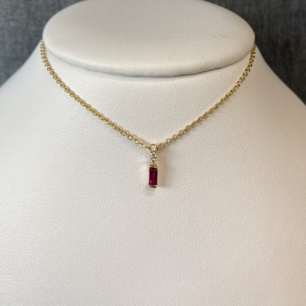 Ruby and Diamond Yellow Gold Necklace