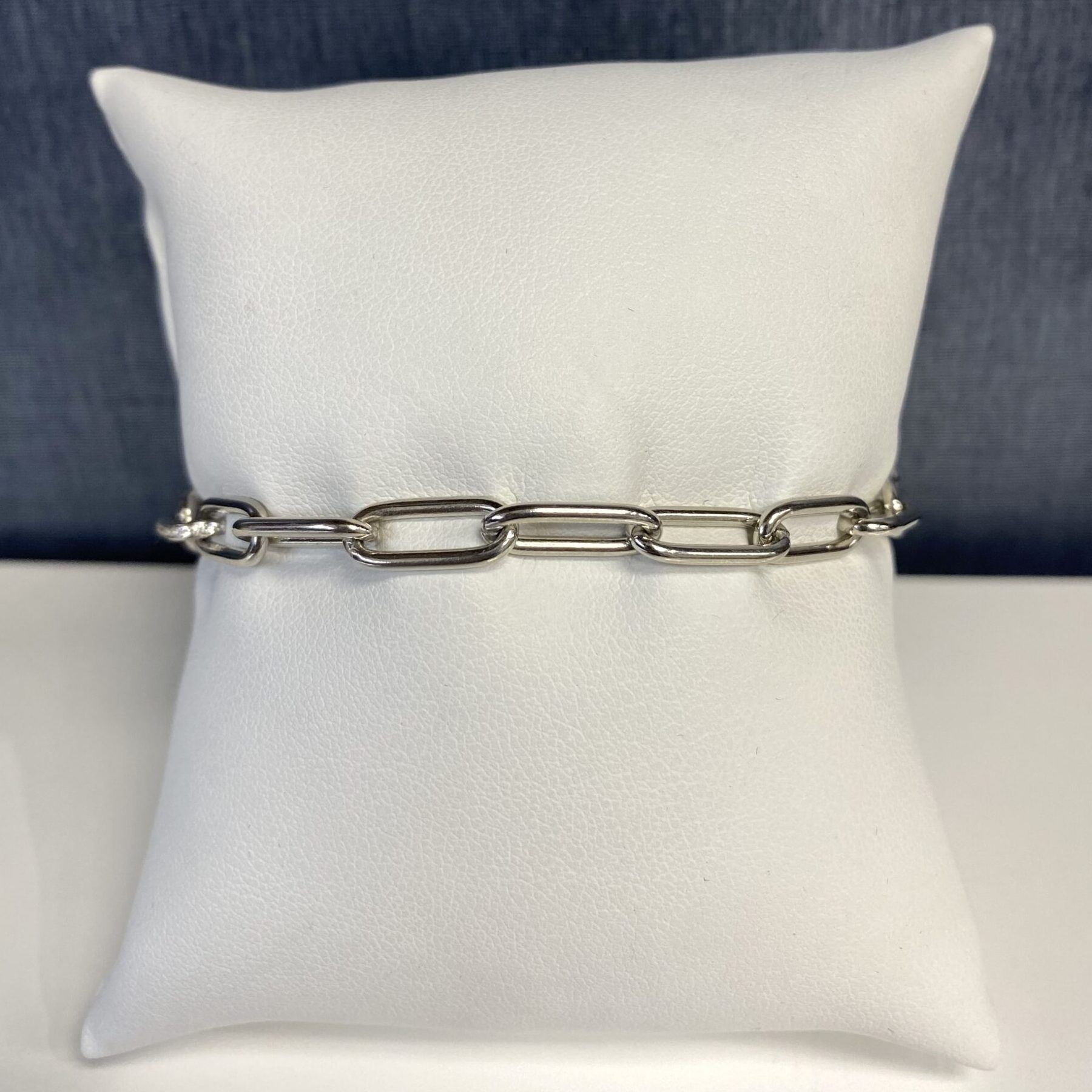 Sterling Silver Paperclip Bracelet with CZs