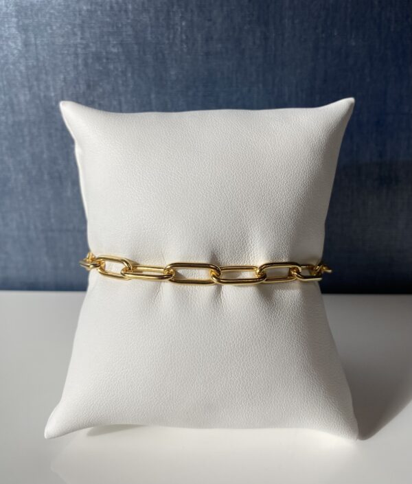 Yellow Plated Sterling Paperclip Bracelet