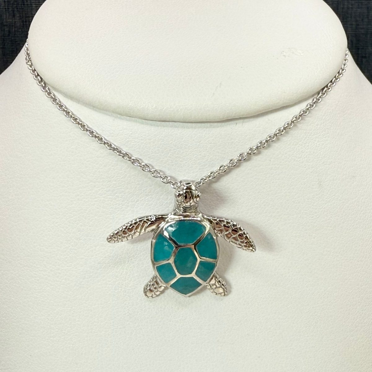 Sterling and Enamel Turtle Necklace