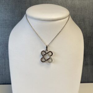 Diamond and Sterling Silver Initial Necklace
