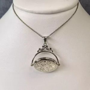 Decorated Sterling Locket with Floral Design
