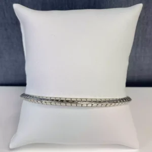 Sterling Bangle with Mirrored Circle Detail