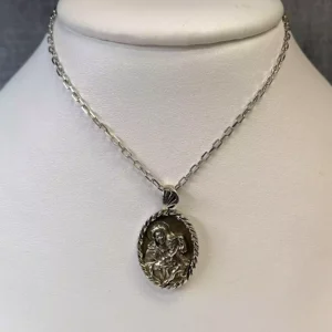 Mary With Child Sterling Silver Necklace