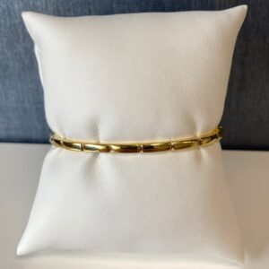 Sterling Silver Bangle with 18k Yellow Gold Plating