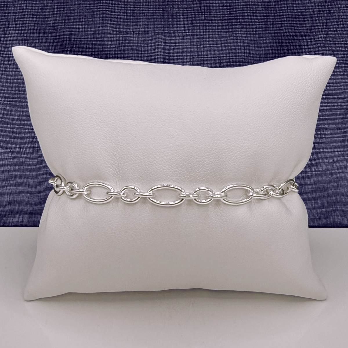 Silver Ribbed Cable Bracelet
