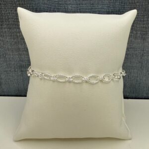Silver Ribbed Figaro Bracelet