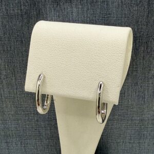Silver Elongated Hoops