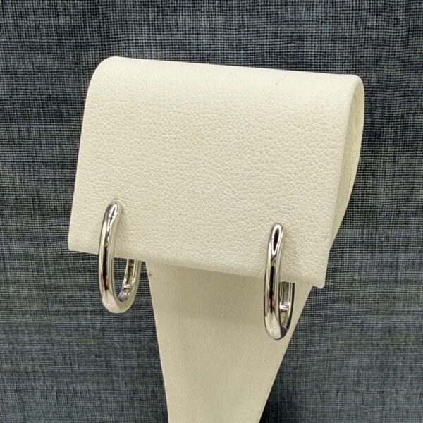 Silver Elongated Hoops