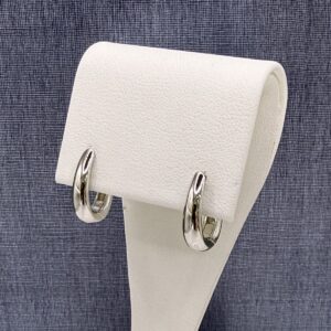 Silver Elongated Hoops