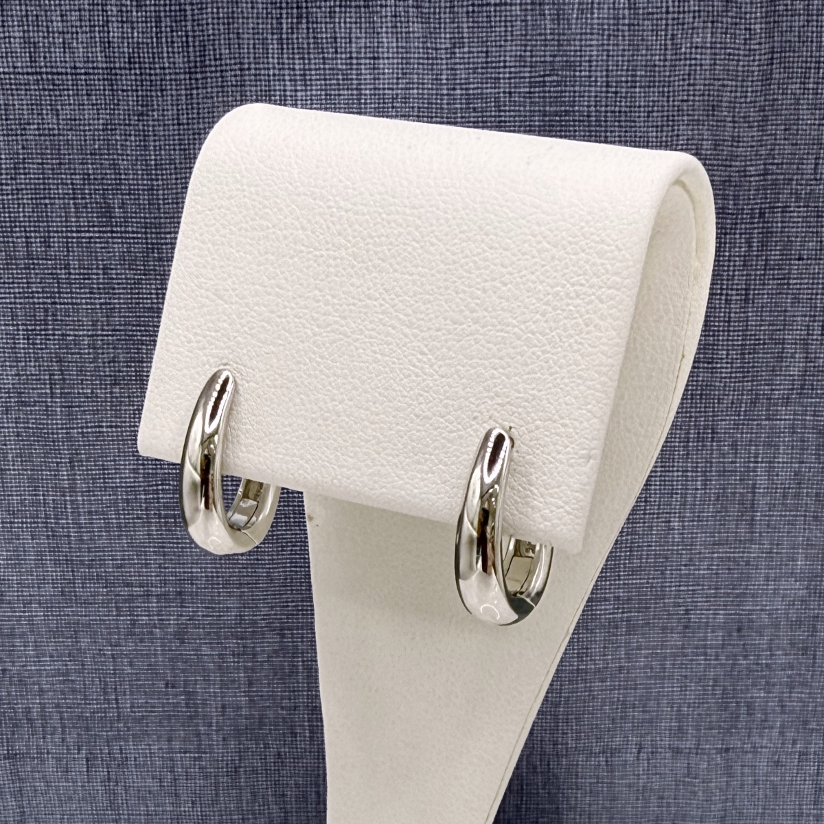Silver Elongated Hoops