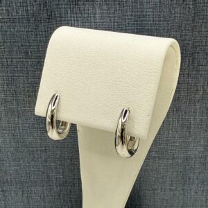 Silver Elongated Hoops