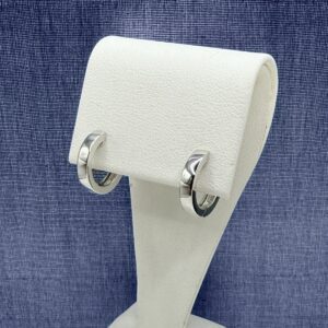Squared Edge Sterling Silver Hinged Hoops