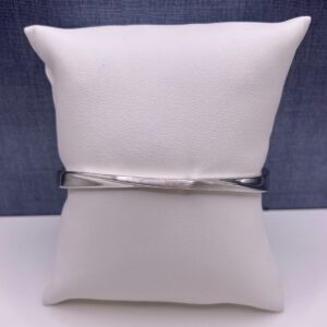 Curved Sterling Silver Bangle with Brushed Finish