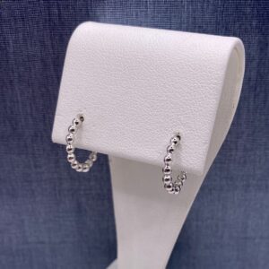 Sterling Silver Beaded Huggies