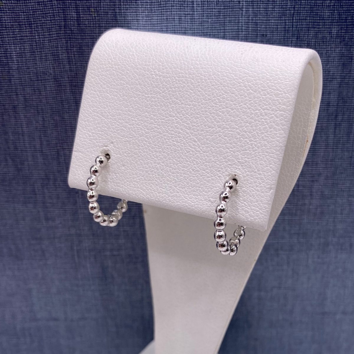 Sterling Silver Beaded Huggies