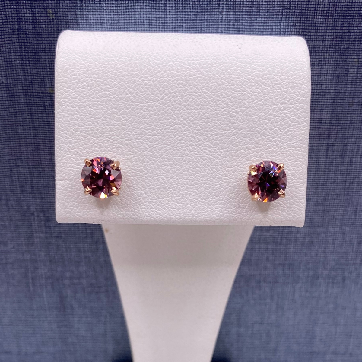 Spiced Zircon Studs in Rose Gold
