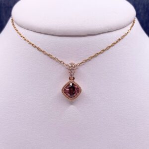 Zircon and Diamond Pendant in Rose Gold