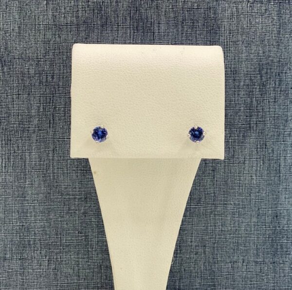 White Gold and Sapphire Studs