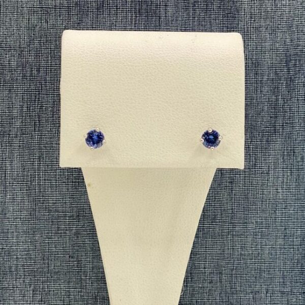 White Gold and Sapphire Studs