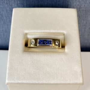 Sapphire and Diamond Yellow Gold Ring