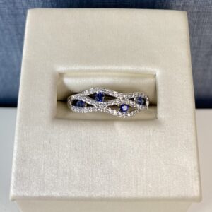 Sapphire and Diamond White Gold Ring