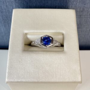 Blue Sapphire White Gold Ring