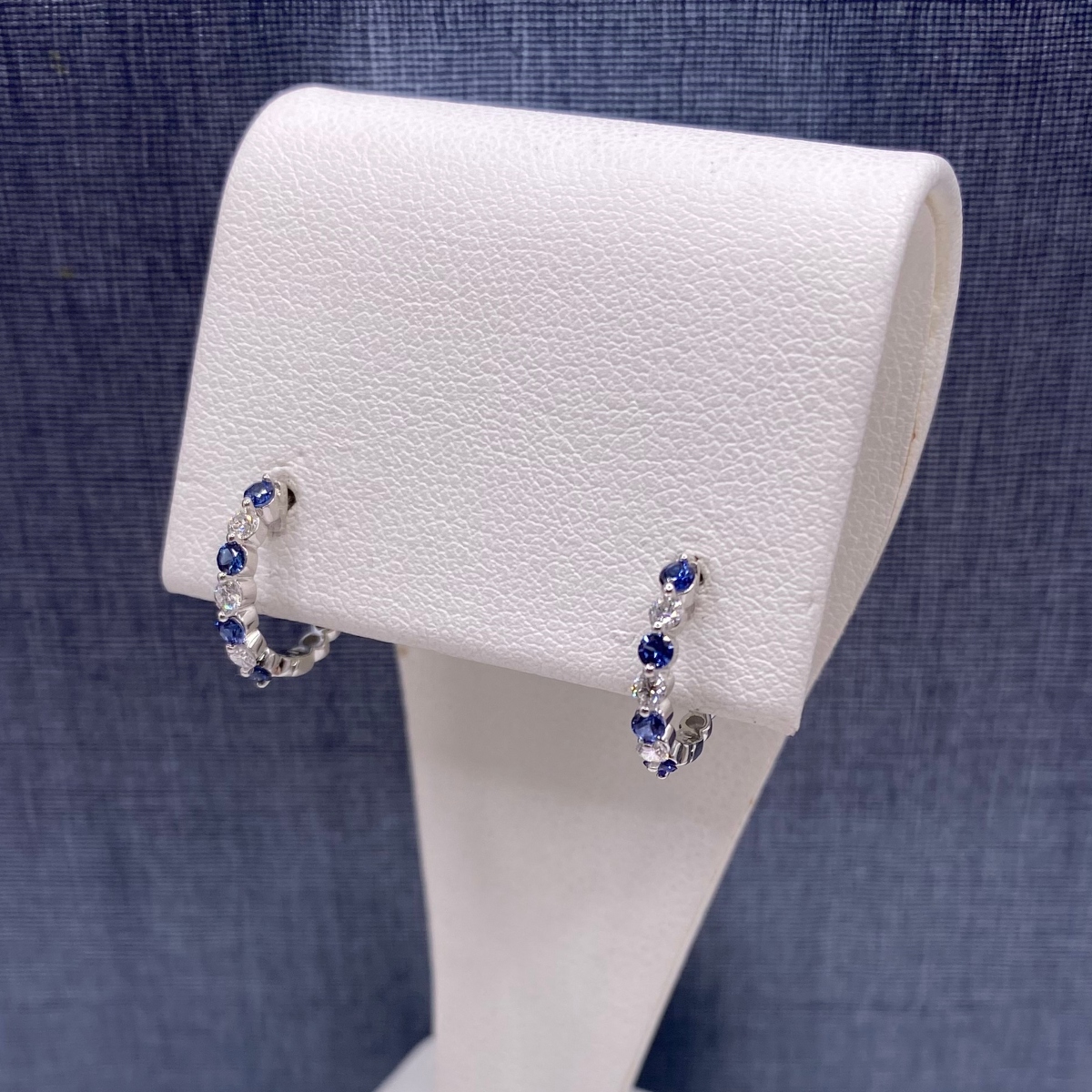 Sapphire and Diamond Huggies