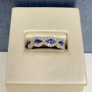 Sapphire and Diamond White Gold Ring