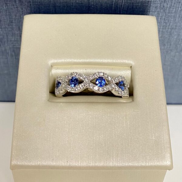 Sapphire and Diamond White Gold Ring