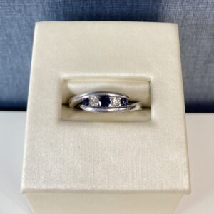 Sapphire and Diamond White Gold Ring