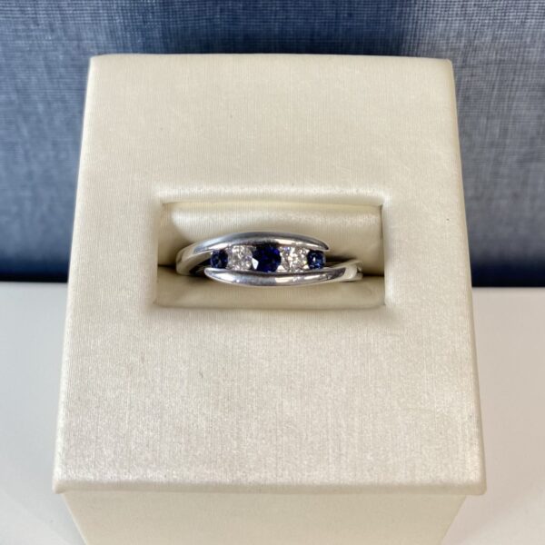 Sapphire and Diamond White Gold Ring