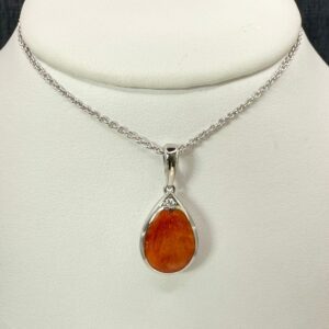 Spiny Oyster and Sterling Silver Necklace