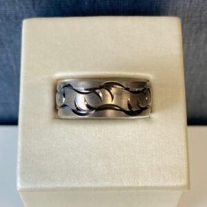 Carved Sterling Silver Gent's Ring
