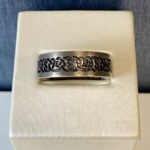 Carved Sterling Silver Gent's Ring