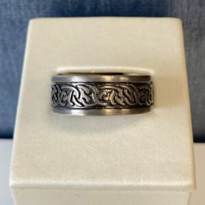 Carved Sterling Silver Gent's Ring