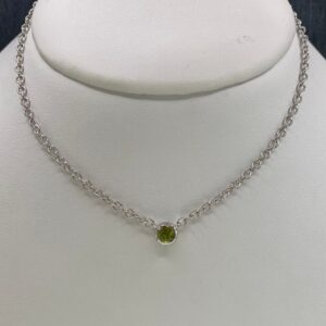 Sterling Silver and Synthetic Peridot Necklace