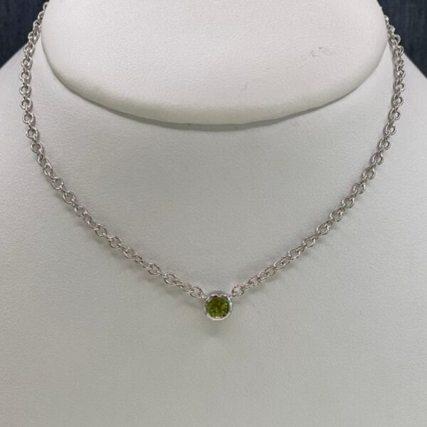 Sterling Silver and Synthetic Peridot Necklace