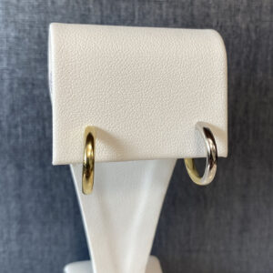 Reversable White and Yellow Huggie Earrings