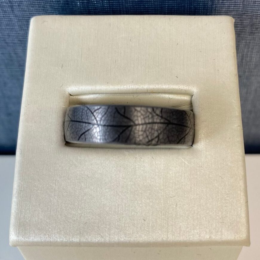 Tantalum Ring with Leaf Detail