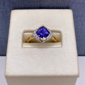 Two Tone Tanzanite Statement Ring