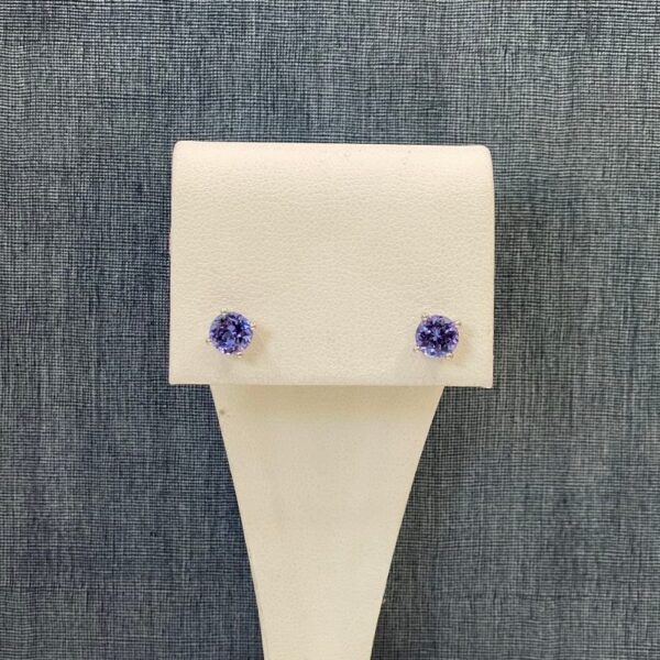 Tanzanite and White Gold Studs