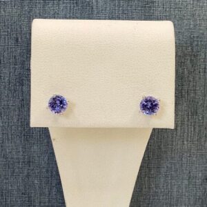 Tanzanite and White Gold Studs